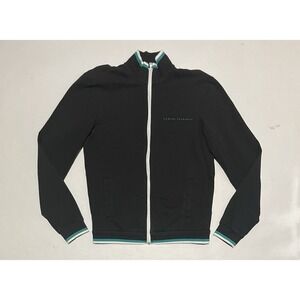 Armani Exchange A|X Mens Full Zip Jacket Black Cotton Stretch Track Size Small